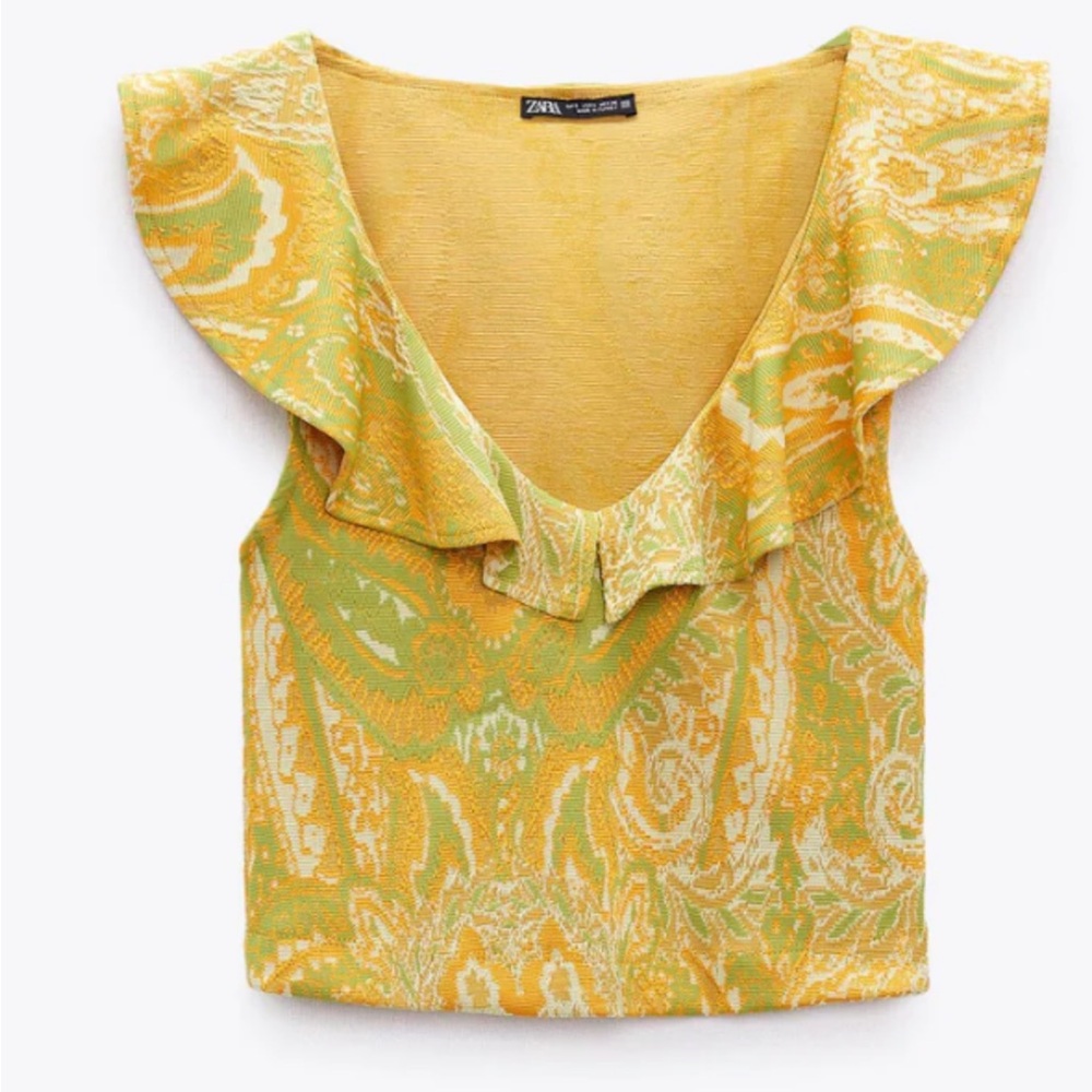 Zara paisley top Medium NWT